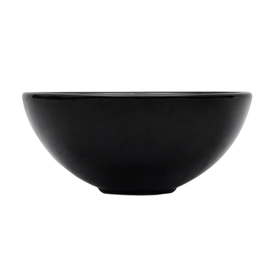 2-Delige Badkamermeubelset Keramiek Wit 60 cm schap en 32,5 cm ronde wastafel Wit en zwart