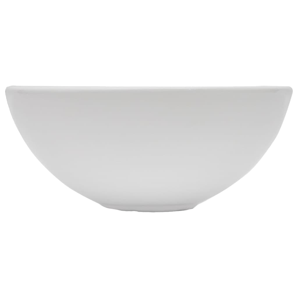 2-Delige Badkamermeubelset Keramiek Wit 60 cm schap en 40 cm ronde wastafel