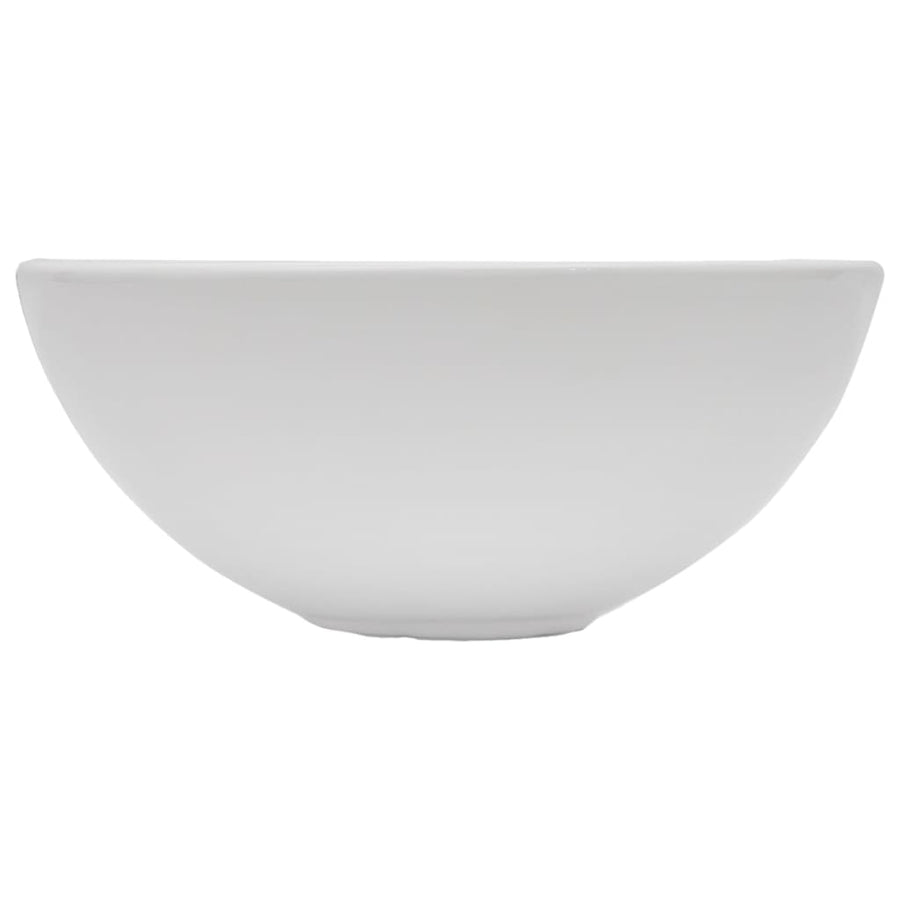 2-Delige Badkamermeubelset Keramiek Wit 60 cm schap en 40 cm ronde wastafel