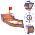 Sandbox pirate ship 190x94.5x101 cm spruce wood