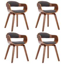 Eetkamerstoelen Stof En Gebogen Hout 4 Donkergrijs