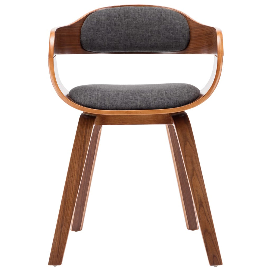 Eetkamerstoelen Stof En Gebogen Hout 4 Donkergrijs