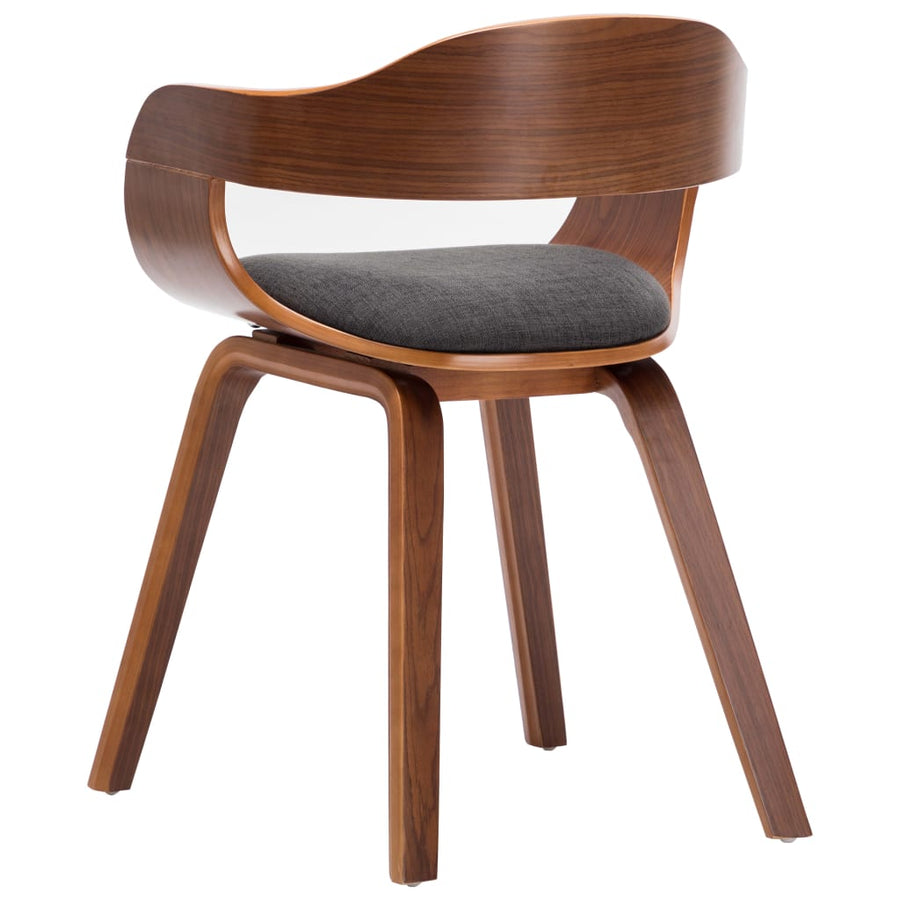 Eetkamerstoelen Stof En Gebogen Hout 4 Donkergrijs