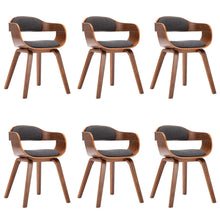 Eetkamerstoelen Stof En Gebogen Hout 6 Donkergrijs
