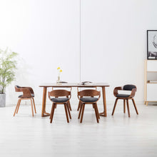Eetkamerstoelen Stof En Gebogen Hout 6 Donkergrijs