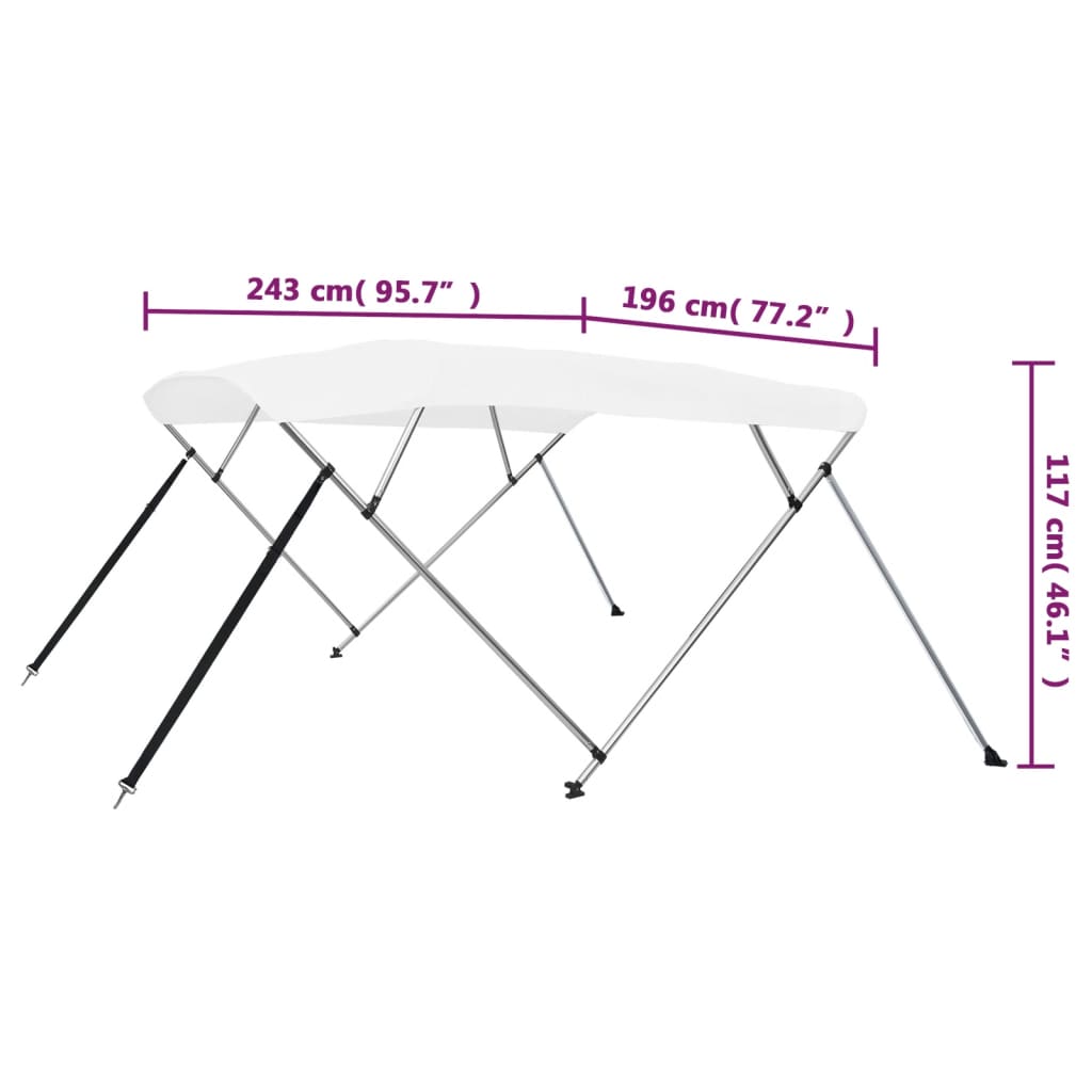 Biminitop 4-Boogs 243 x 196 x 137 cm Wit