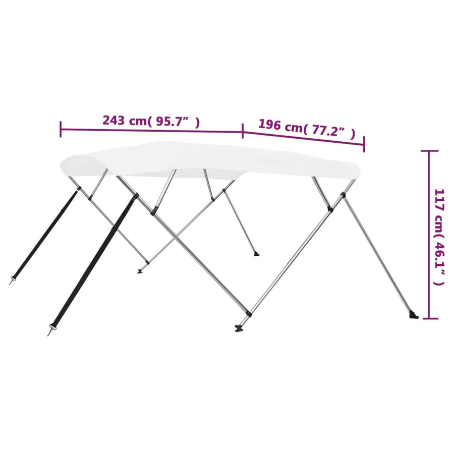 Biminitop 4-Boogs 243 x 196 x 137 cm Wit