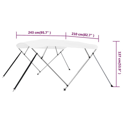 Biminitop 4-boogs 243x210x137 cm wit 243 x 210 x 137 cm Wit