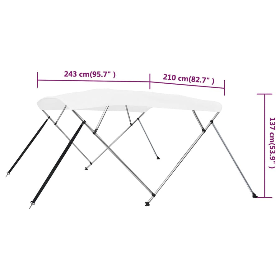 Biminitop 4-boogs 243x210x137 cm wit 243 x 210 x 137 cm Wit