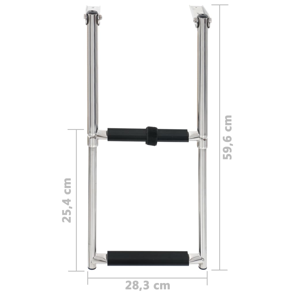Boordladder Inklapbaar Met 2 Sporten Roestvrij Staal 28.3 x 59.6 cm