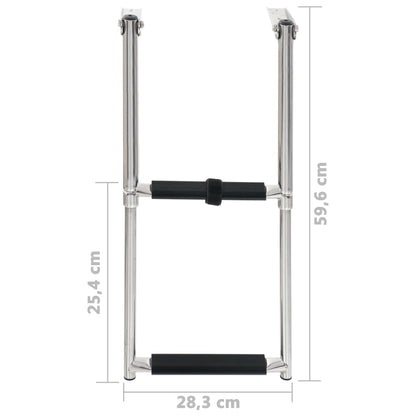 Boordladder Inklapbaar Met 2 Sporten Roestvrij Staal 28.3 x 59.6 cm