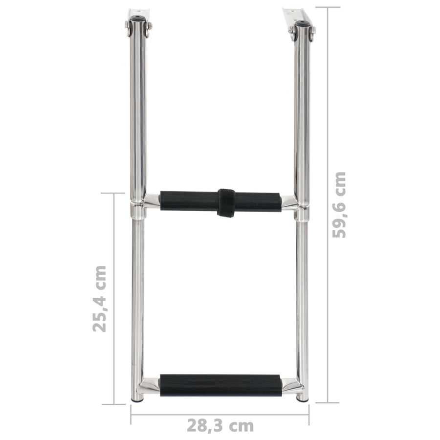 Boordladder Inklapbaar Met 2 Sporten Roestvrij Staal 28.3 x 59.6 cm