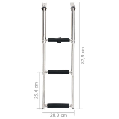 Boordladder Inklapbaar Met 3 Sporten Roestvrij Staal 28.3 x 87.9 cm