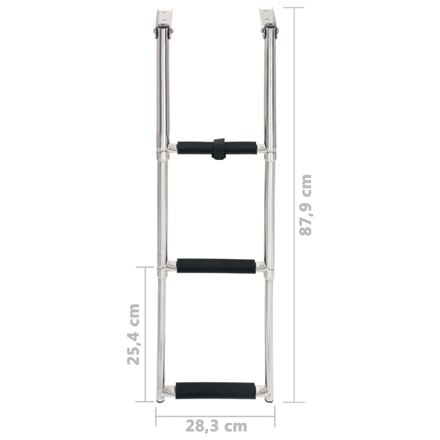 Boordladder Inklapbaar Met 3 Sporten Roestvrij Staal 28.3 x 87.9 cm