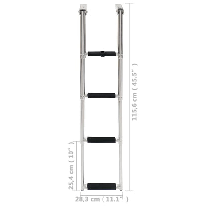 Boordladder Inklapbaar Met 4 Sporten Roestvrij Staal 28.3 x 115.6 cm
