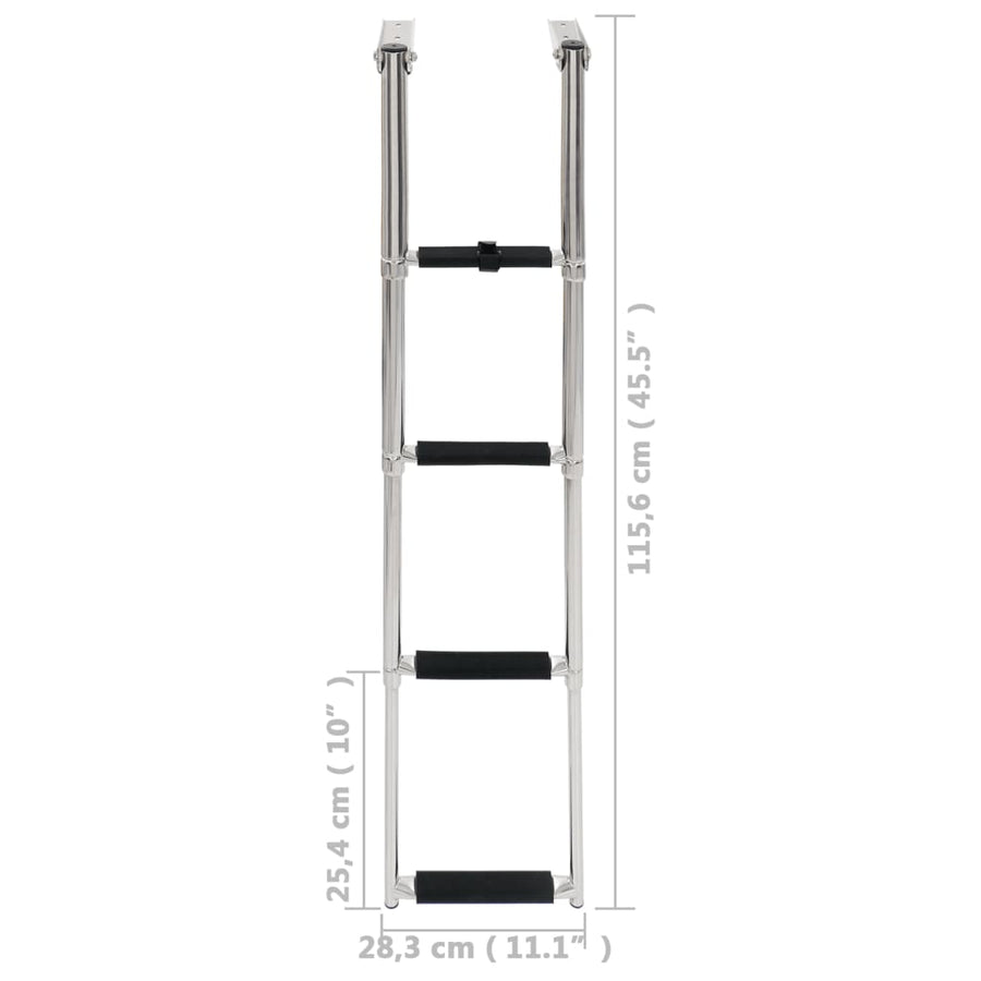 Boordladder Inklapbaar Met 4 Sporten Roestvrij Staal 28.3 x 115.6 cm