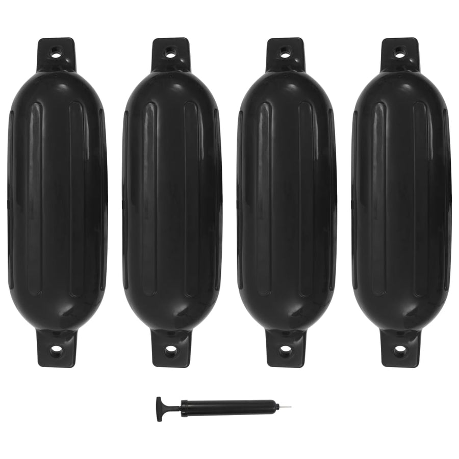Bootstootkussens 4 St 58,5X16,5 Cm Pvc Zwart 58.5 x 16.5 cm
