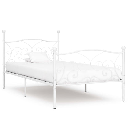 Bedframe Met Lattenbodem Metaal 90 x 200 cm Wit