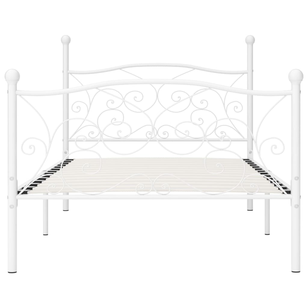 Bedframe Met Lattenbodem Metaal 90 x 200 cm Wit