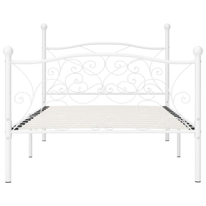 Bedframe Met Lattenbodem Metaal 90 x 200 cm Wit