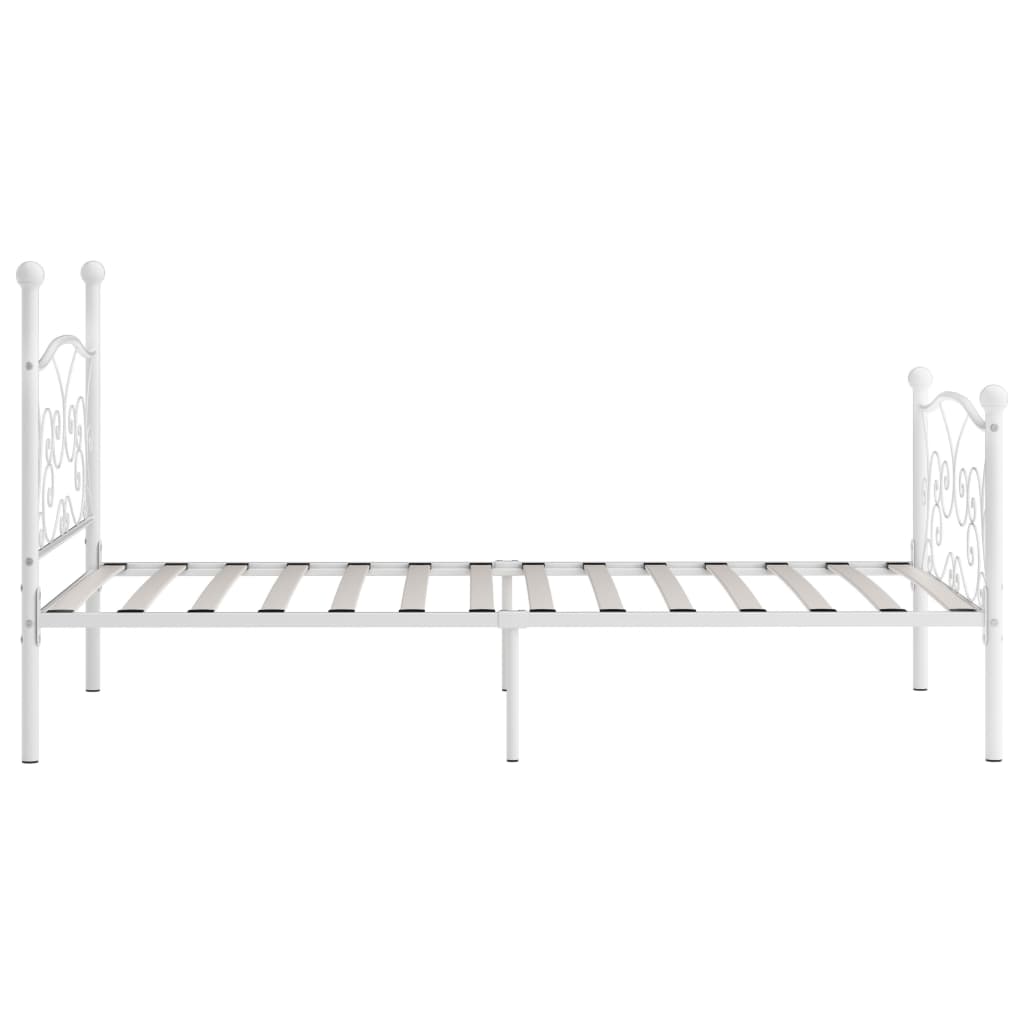 Bedframe Met Lattenbodem Metaal 90 x 200 cm Wit