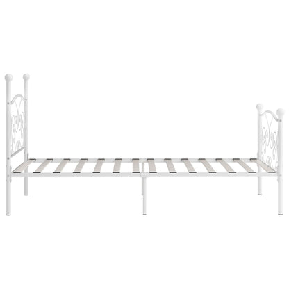Bedframe Met Lattenbodem Metaal 90 x 200 cm Wit