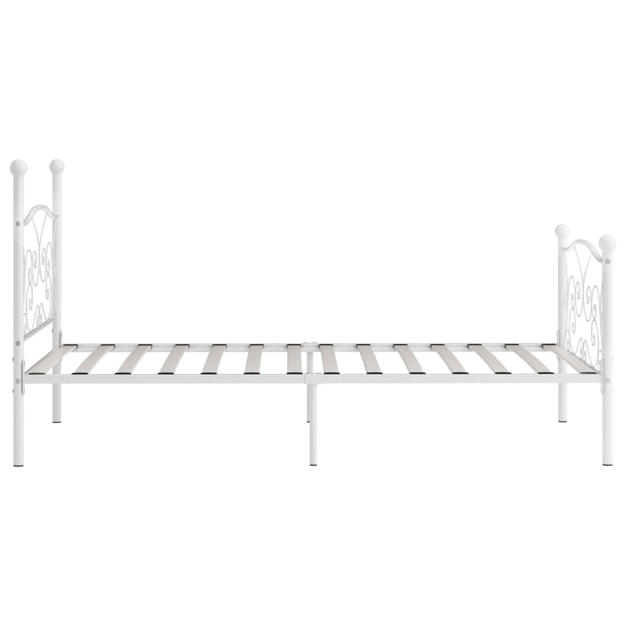 Bedframe Met Lattenbodem Metaal 90 x 200 cm Wit