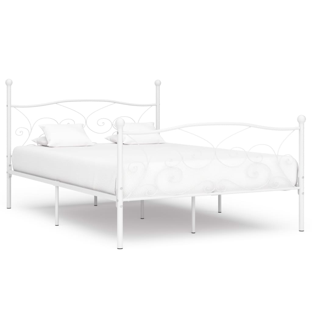 Bedframe Met Lattenbodem Metaal 120 x 200 cm Wit