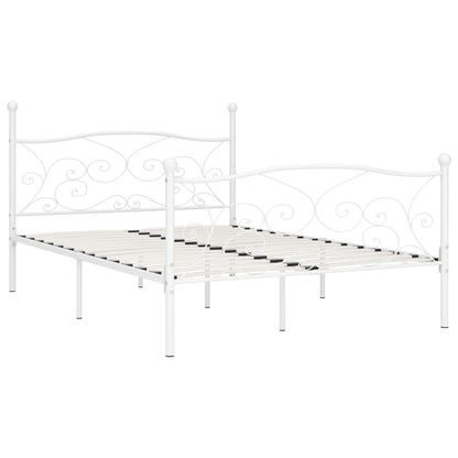 Bedframe Met Lattenbodem Metaal 120 x 200 cm Wit