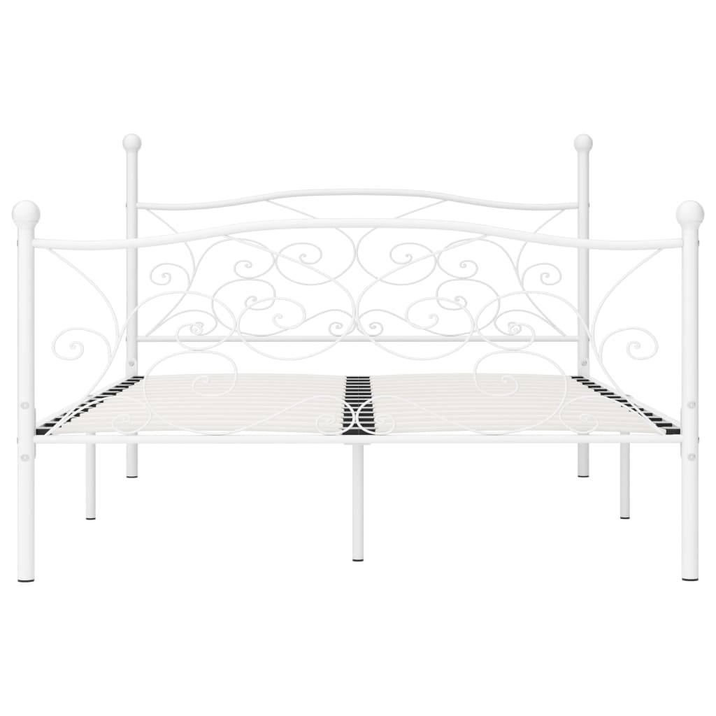 Bedframe Met Lattenbodem Metaal 120 x 200 cm Wit