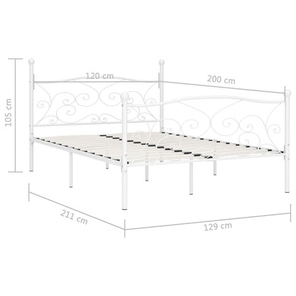 Bedframe Met Lattenbodem Metaal 120 x 200 cm Wit