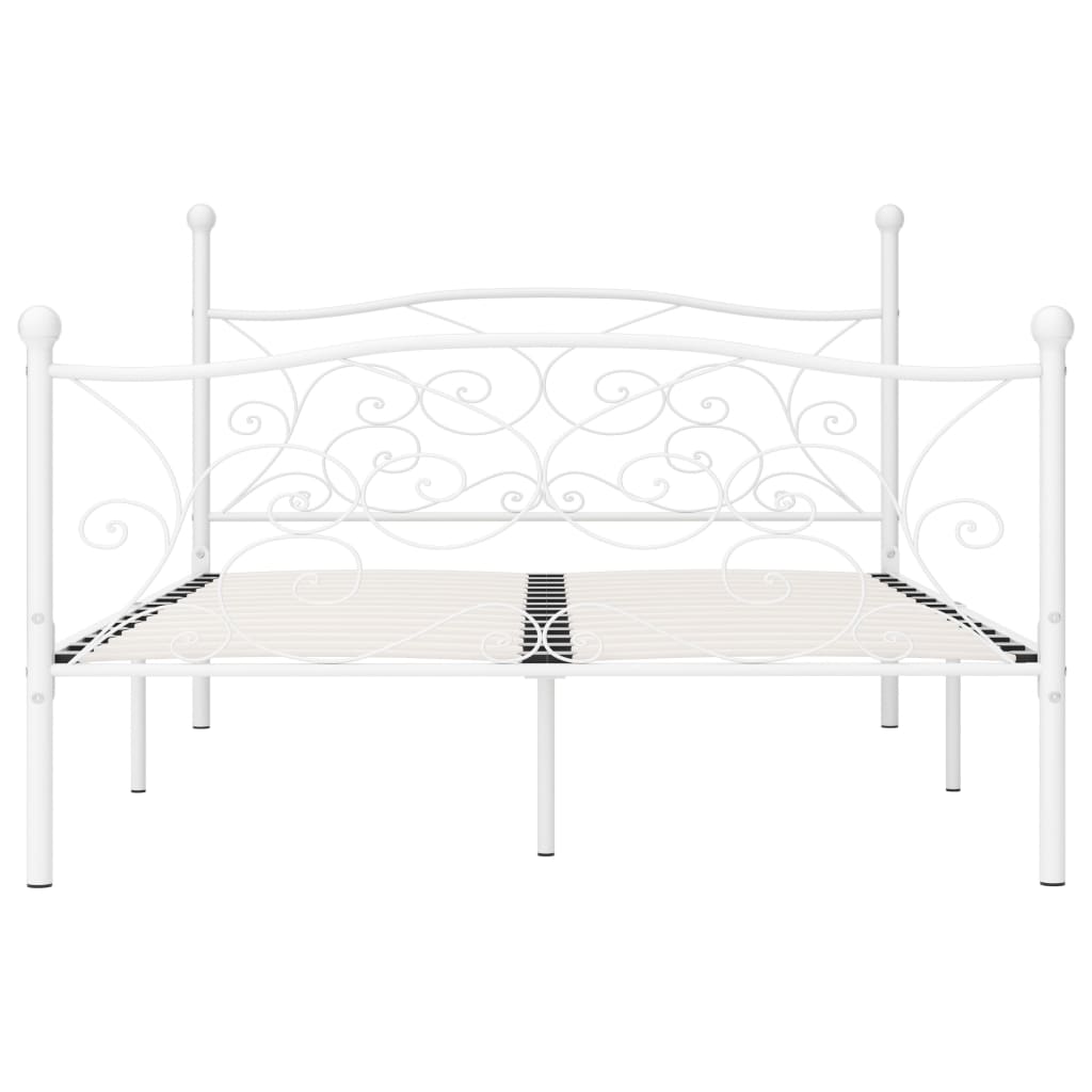 Bedframe Met Lattenbodem Metaal 140 x 200 cm Wit