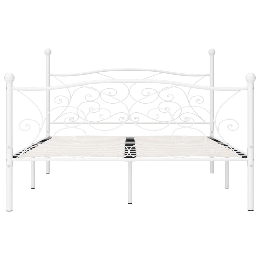 Bedframe Met Lattenbodem Metaal 140 x 200 cm Wit