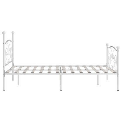 Bedframe Met Lattenbodem Metaal 140 x 200 cm Wit