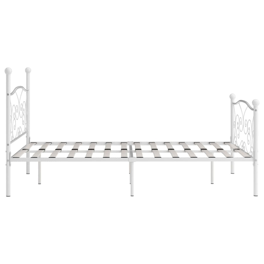 Bedframe Met Lattenbodem Metaal 140 x 200 cm Wit