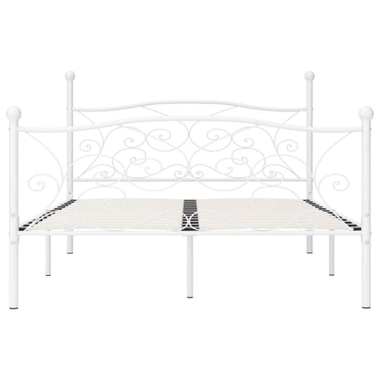 Bedframe Met Lattenbodem Metaal 160 x 200 cm Wit