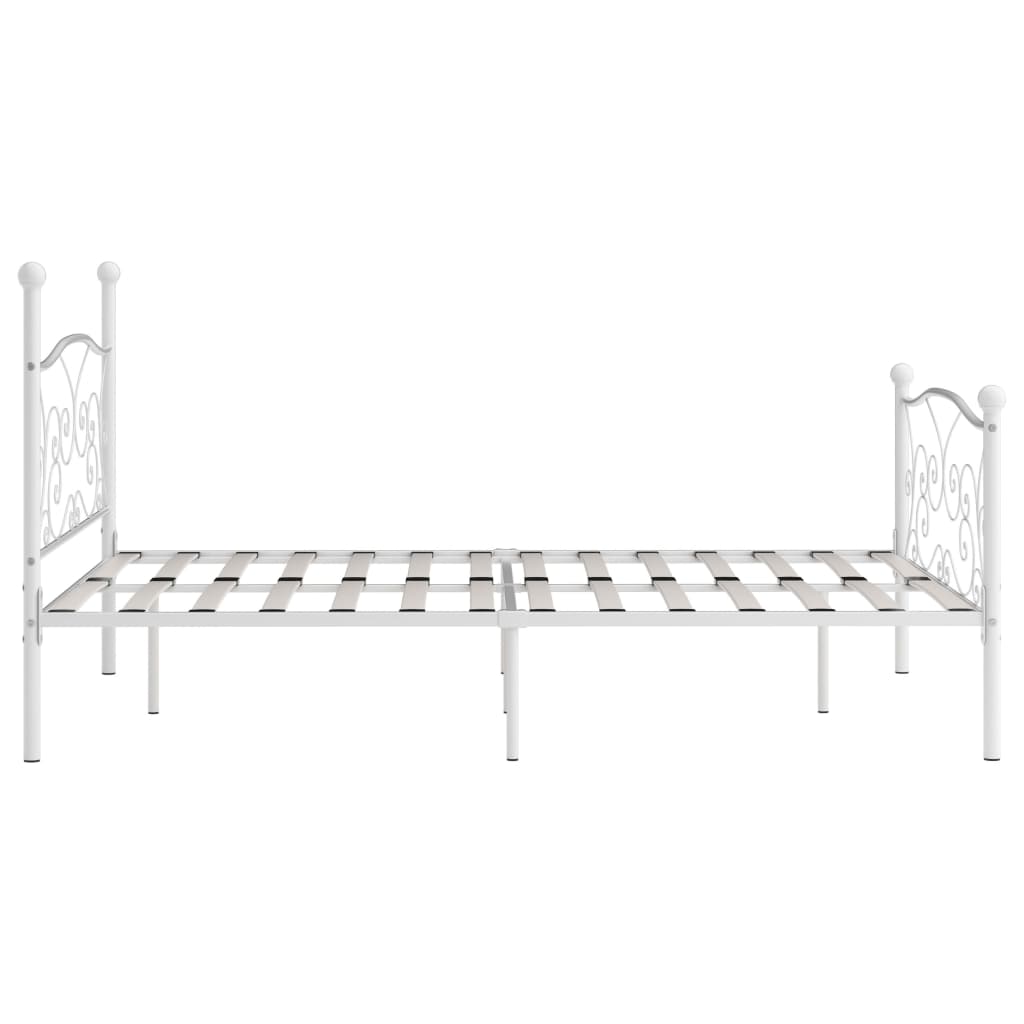 Bedframe Met Lattenbodem Metaal 160 x 200 cm Wit