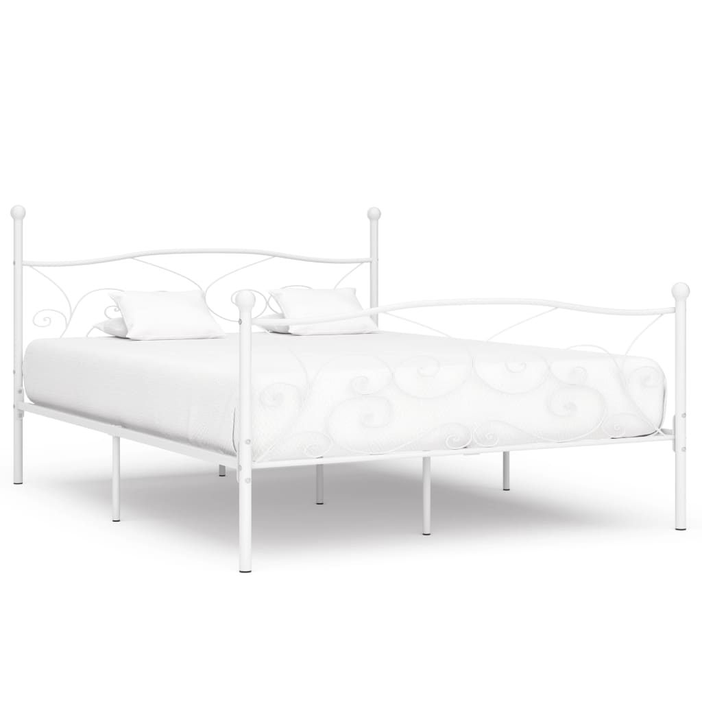 Bedframe Met Lattenbodem Metaal 180 x 200 cm Wit