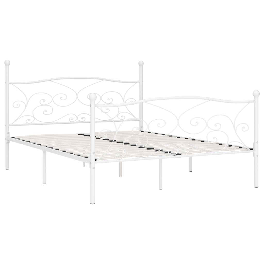 Bedframe Met Lattenbodem Metaal 180 x 200 cm Wit