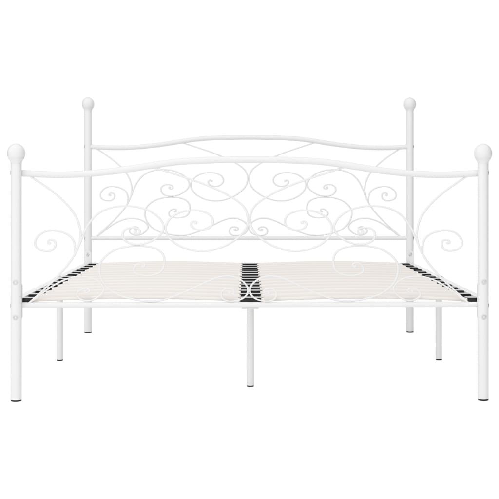 Bedframe Met Lattenbodem Metaal 180 x 200 cm Wit