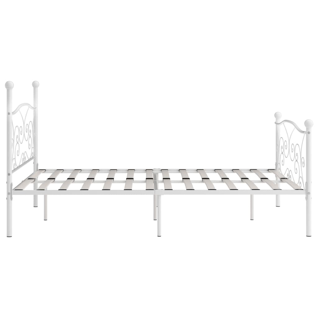 Bedframe Met Lattenbodem Metaal 180 x 200 cm Wit