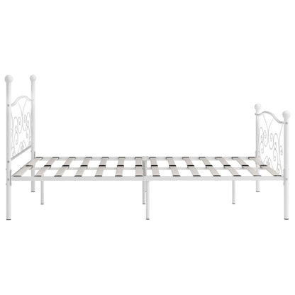 Bedframe Met Lattenbodem Metaal 180 x 200 cm Wit