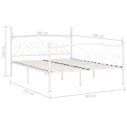 Bedframe Met Lattenbodem Metaal 180 x 200 cm Wit