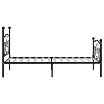 Bedframe Met Lattenbodem Metaal 90 x 200 cm Zwart
