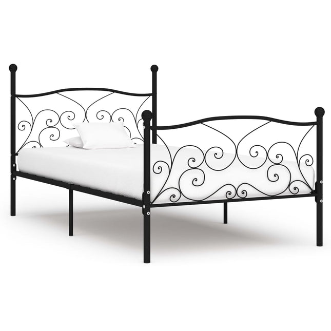 Bedframe Met Lattenbodem Metaal 100 x 200 cm Zwart