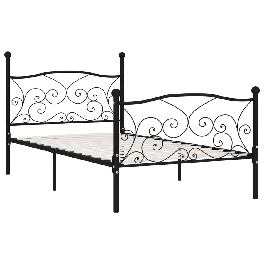 Bedframe Met Lattenbodem Metaal 100 x 200 cm Zwart