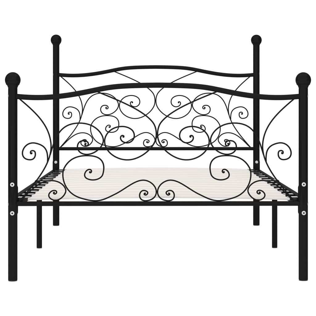 Bedframe Met Lattenbodem Metaal 100 x 200 cm Zwart