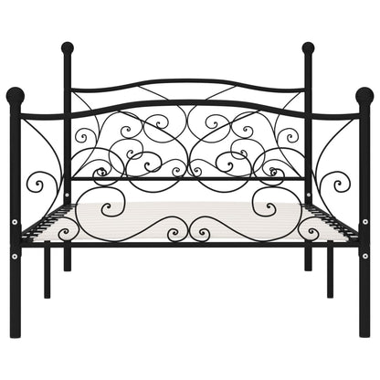 Bedframe Met Lattenbodem Metaal 100 x 200 cm Zwart