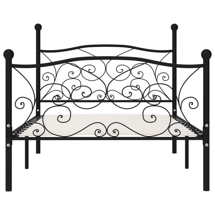 Bedframe Met Lattenbodem Metaal 100 x 200 cm Zwart