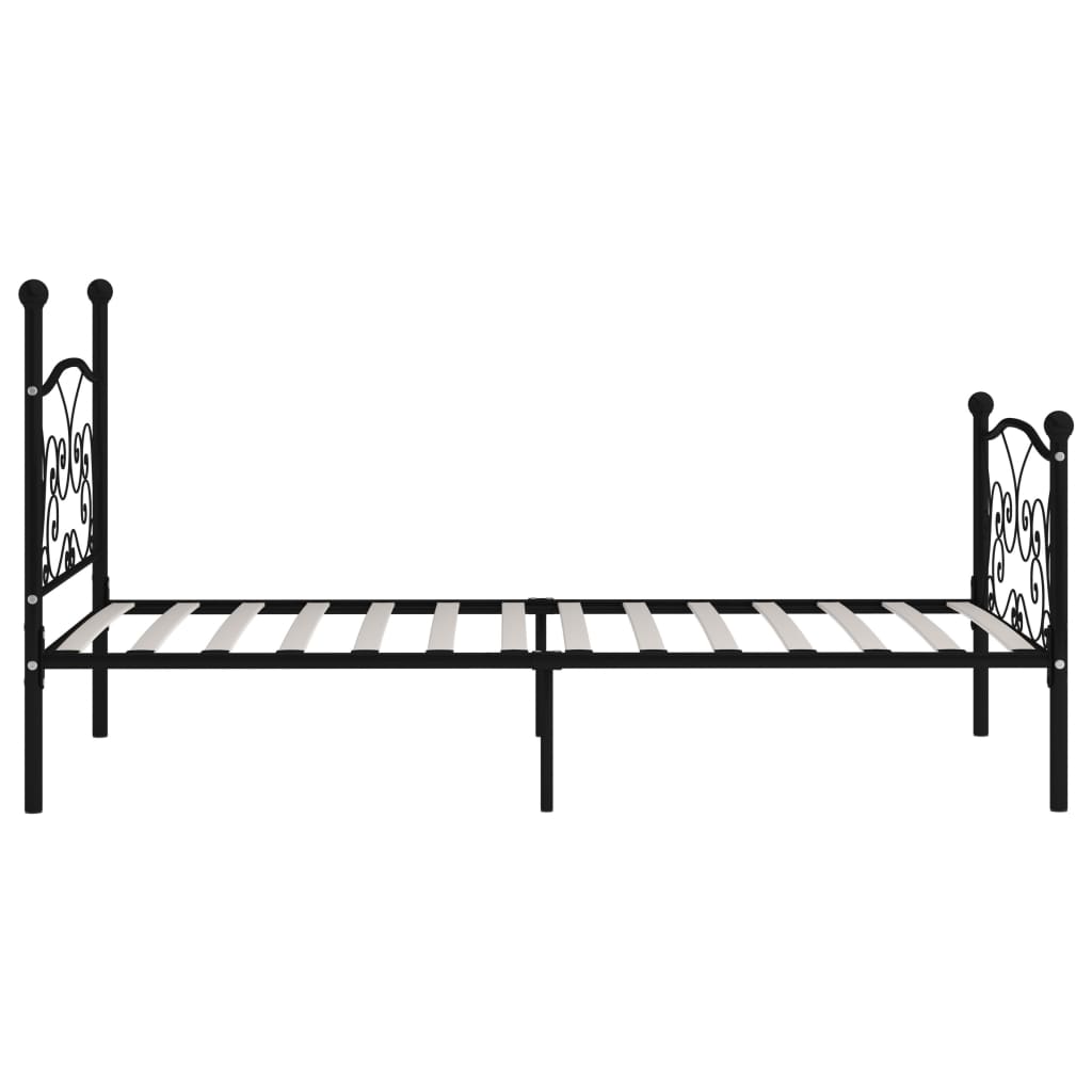 Bedframe Met Lattenbodem Metaal 100 x 200 cm Zwart